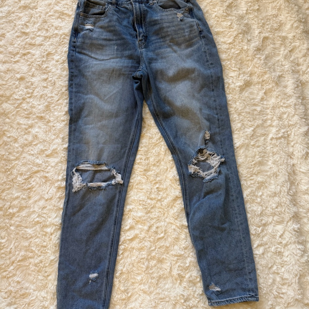 American Eagle Outfitters Ripped Blue Boyfriend Jeans